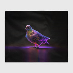 Плед флисовый Неоновый голубь, цвет: 3D-велсофт