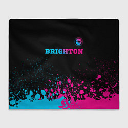 Плед флисовый Brighton - neon gradient: символ сверху, цвет: 3D-велсофт