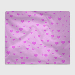 Плед флисовый Сердечки розовые абстракция, цвет: 3D-велсофт