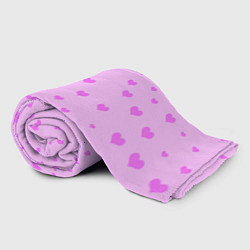 Плед флисовый Сердечки розовые абстракция, цвет: 3D-велсофт — фото 2