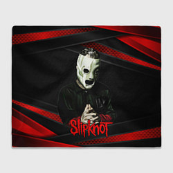 Плед флисовый Slipknot black & red, цвет: 3D-велсофт