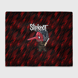 Плед флисовый Slipknot красные молнии, цвет: 3D-велсофт