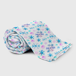 Плед флисовый Снежинки - новый год, цвет: 3D-велсофт — фото 2