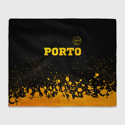 Плед флисовый Porto - gold gradient: символ сверху, цвет: 3D-велсофт