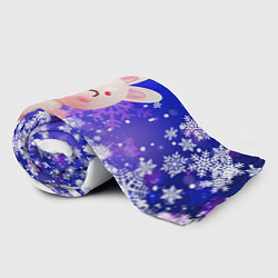 Плед флисовый Заяц и снежинки, цвет: 3D-велсофт — фото 2