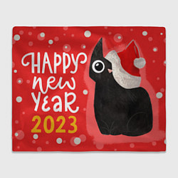 Плед флисовый Happy New Year 2023, цвет: 3D-велсофт