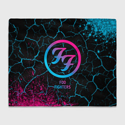 Плед флисовый Foo Fighters - neon gradient, цвет: 3D-велсофт