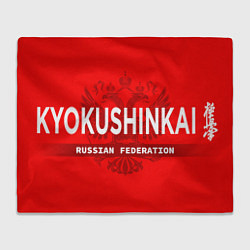 Плед флисовый Киокушинкай карате - на красном фоне, цвет: 3D-велсофт