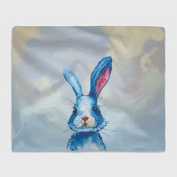 Плед флисовый Синий кролик на фоне неба, цвет: 3D-велсофт