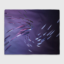 Плед флисовый Фиолетовый абстрактный фон и стеклянные лезвия, цвет: 3D-велсофт