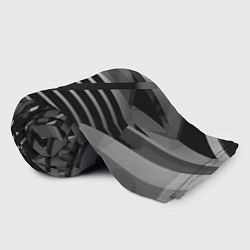 Плед флисовый Жёсткий абстрактный серый и тёмно-серый металл, цвет: 3D-велсофт — фото 2