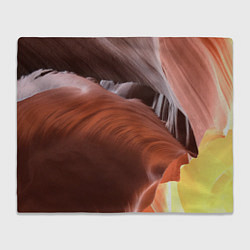 Плед флисовый Изогнутые натуральные стены цвета, цвет: 3D-велсофт