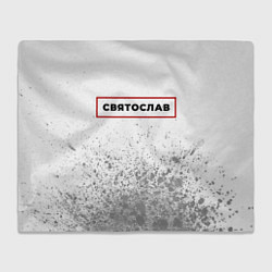 Плед флисовый Святослав - в красной рамке на светлом, цвет: 3D-велсофт