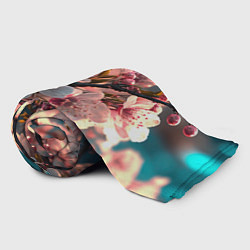 Плед флисовый Цветочная сакура, цвет: 3D-велсофт — фото 2
