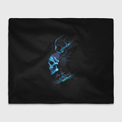 Плед флисовый Blue skeleton with horns, цвет: 3D-велсофт
