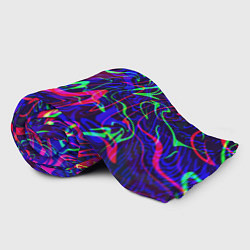 Плед флисовый Неон: яркие линии, цвет: 3D-велсофт — фото 2
