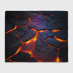 Плед флисовый Неоновая лава - течение, цвет: 3D-велсофт