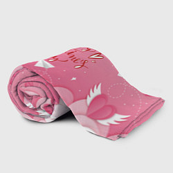 Плед флисовый Бумажный стиль для дня святого валентина, цвет: 3D-велсофт — фото 2