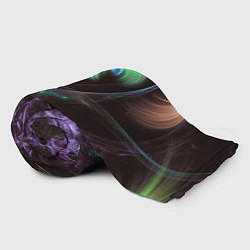 Плед флисовый Магические фиолетовые волны и цветные космические, цвет: 3D-велсофт — фото 2