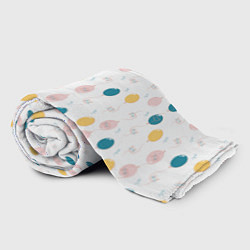 Плед флисовый Узор из воздушных шариков и котов, цвет: 3D-велсофт — фото 2