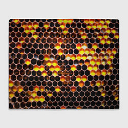 Плед флисовый Медовые пчелиные соты, цвет: 3D-велсофт