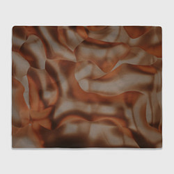 Плед флисовый Тёмно-золотистые абстрактные волны, цвет: 3D-велсофт