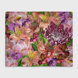 Плед флисовый Райские цветы, цвет: 3D-велсофт