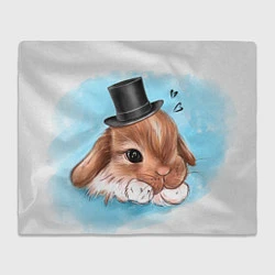 Плед флисовый Милый кролик в шляпке, цвет: 3D-велсофт