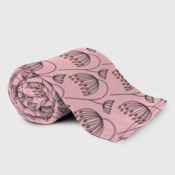 Плед флисовый Цветы в стиле бохо на пудрово-розовом фоне, цвет: 3D-велсофт — фото 2