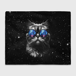 Плед флисовый Кот видит млечный путь, цвет: 3D-велсофт
