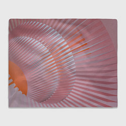 Плед флисовый Абстрактные розовые волнообразные линии, цвет: 3D-велсофт