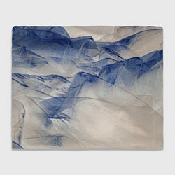 Плед флисовый Горы скалы в тумане, цвет: 3D-велсофт