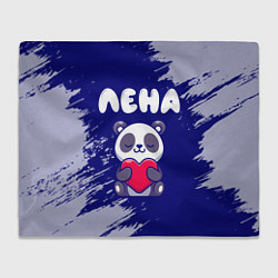 Плед флисовый Лена панда с сердечком, цвет: 3D-велсофт