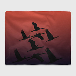 Плед флисовый Лебединая стая в ночи, цвет: 3D-велсофт