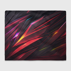 Плед флисовый Красно-черная текстура, цвет: 3D-велсофт