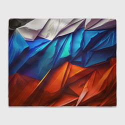 Плед Российский флаг на скале