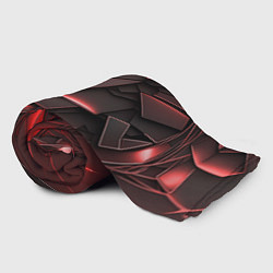 Плед флисовый Красные элементы с неоновым свечением, цвет: 3D-велсофт — фото 2
