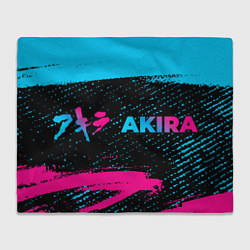 Плед флисовый Akira - neon gradient: надпись и символ, цвет: 3D-велсофт