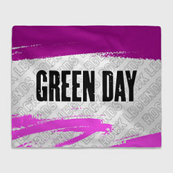 Плед флисовый Green Day rock legends: надпись и символ, цвет: 3D-велсофт