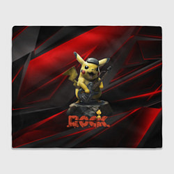 Плед флисовый Pikachu Rock style, цвет: 3D-велсофт
