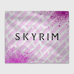 Плед флисовый Skyrim pro gaming: надпись и символ, цвет: 3D-велсофт