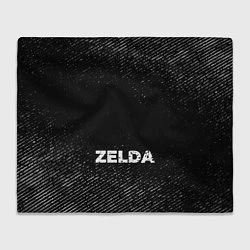 Плед флисовый Zelda с потертостями на темном фоне, цвет: 3D-велсофт