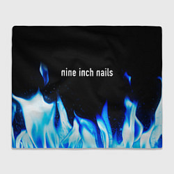 Плед флисовый Nine Inch Nails blue fire, цвет: 3D-велсофт