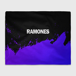 Плед флисовый Ramones purple grunge, цвет: 3D-велсофт