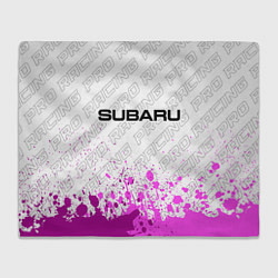 Плед флисовый Subaru pro racing: символ сверху, цвет: 3D-велсофт