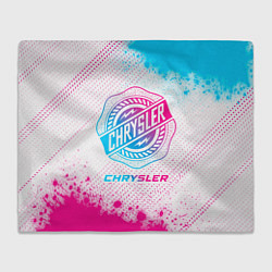 Плед флисовый Chrysler neon gradient style, цвет: 3D-велсофт