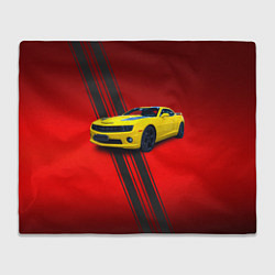 Плед флисовый Спортивный американский автомобиль Chevrolet Camar, цвет: 3D-велсофт