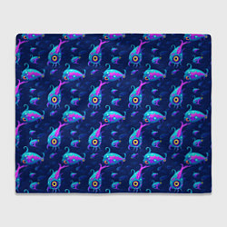 Плед флисовый Subnautica паттерн с рыбами, цвет: 3D-велсофт