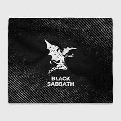 Плед флисовый Black Sabbath с потертостями на темном фоне, цвет: 3D-велсофт