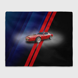 Плед флисовый Американский маслкар Pontiac Firebird 3 поколение, цвет: 3D-велсофт